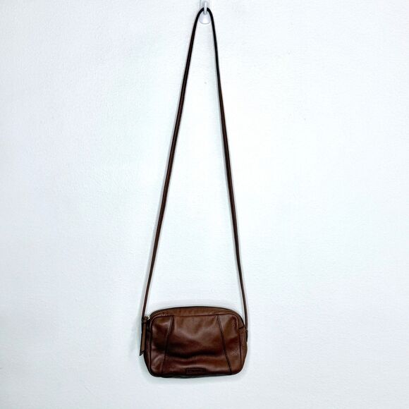 Fossil Vintage Rae Pebble Leather Purse Brown Organizer Camera Bag Crossbody - Picture 7 of 7